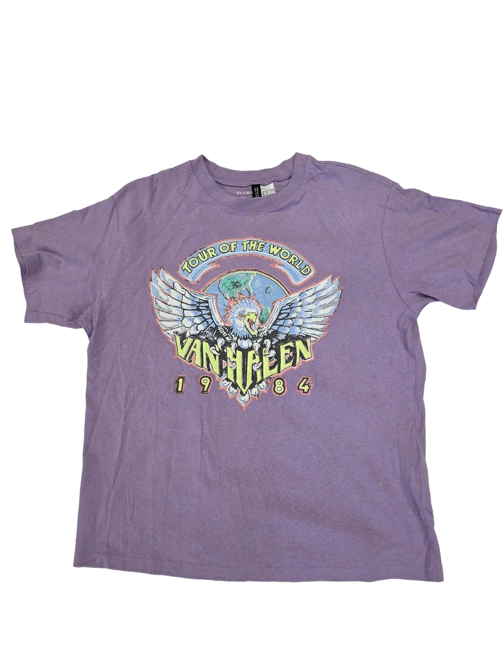 Van Halen 1984 Tour Graphic Tee Purple H&M Divided - Size  XS